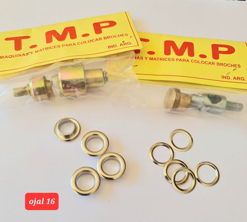 TMP Eyelet Die Set 16 + Punch + 1000 Bronze Eyelets with Washers 0