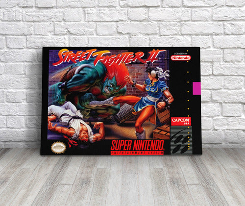 FanPosters Gamer Street Fighter Canvas Frame 45x30 Cm 0