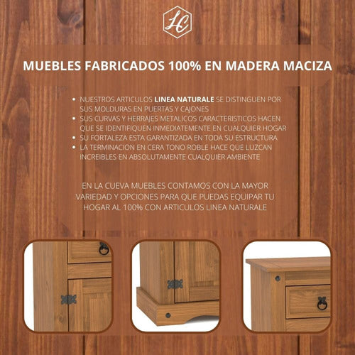 La Cueva Muebles Promo Rack Tv Mesa Ratona Madera Combo Living Lcm 6