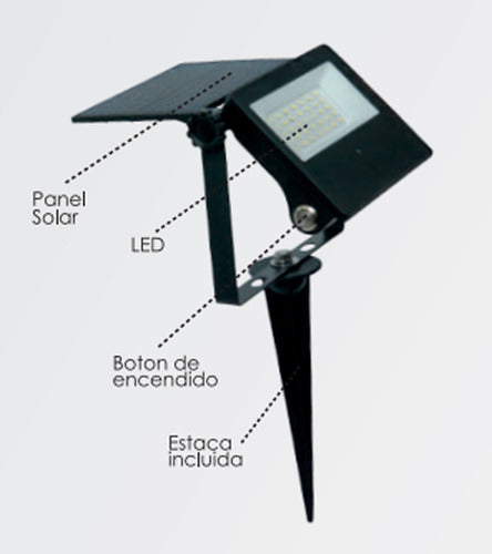 Candela Solar 20W Proyector Con Estaca - Pack X5 1