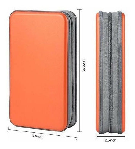 Porta Cd Dvd - Estuche Portatil - Capacidad 96u. - Naranja 2