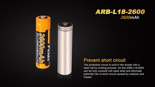 Fenix Arb-L18 2600mAh 3.6V 18650 Rechargeable Battery 4