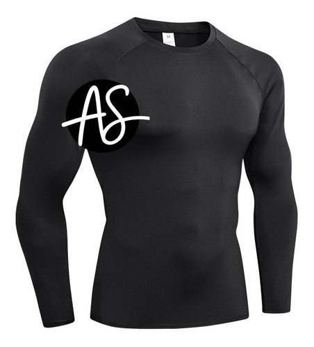 AbastoShop Online Long Sleeve Thermal Fleece Men's Lycra Sports Shirt 2