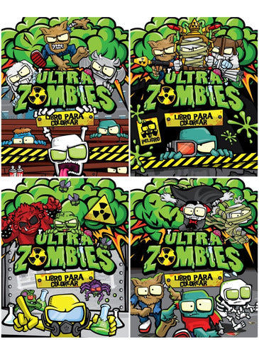 Lote X 4 Libros Infantiles Para Colorear Ultra Zombies 0