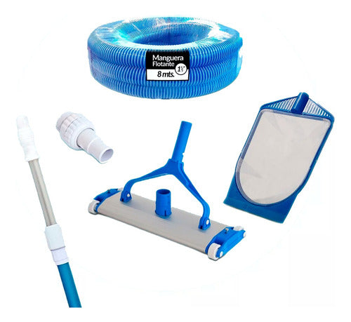 Vulcano Pool Cleaning Kit + Leaf Rake + 3.6m Telescopic Handle + Coupling 0