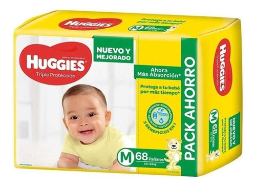 Pack X68 Pañales Huggies Classic M Universo Binario 0