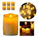 Renkai Set of 12 White LED Candles with Warm Light - Melted Wax Appearance 0