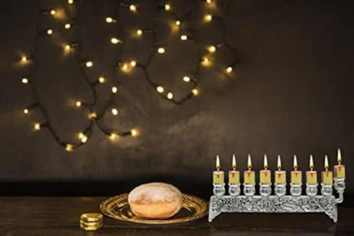 Ner Mitzvah Silver Plated Oil Wall Menorah - Fits Standard Chanukah Oil 3