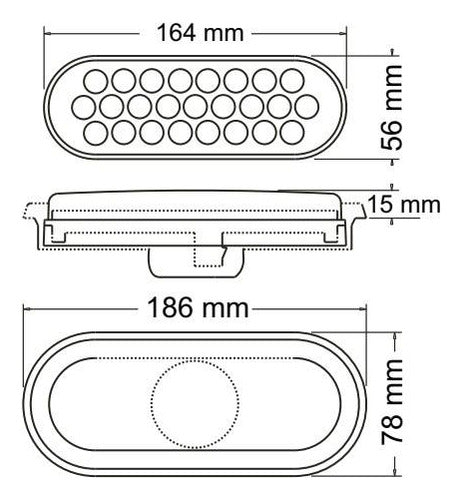 Baiml Faro Electronico Oval 6 25 Leds Ambar Unipolar 1