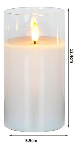 Pack 4 Velas Led A Pila Adorno Tamaño 12.4 Cms 3