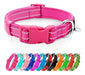 Azuza Reflective Dog Collar, Padded Neoprene Collar with ID Tag Ring, Adjustable for Small Dogs, Hot Pink 0