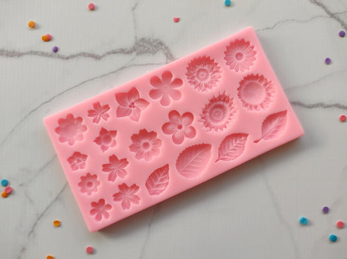 Dolcre Multi Flowers and Leaves Silicone Mold Model 2 1