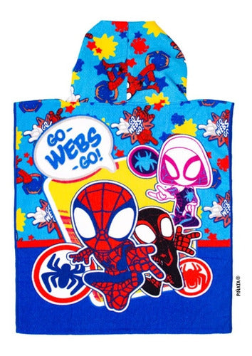 Poncho Toalla Microfibra Spiderman Super Hombre Araña Piñata 1