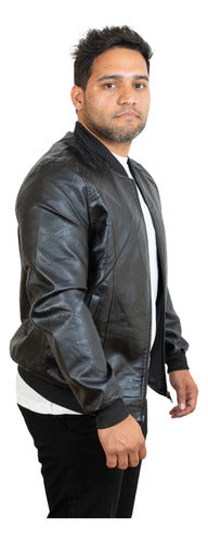 Black Wood Bomber Jacket Eco Leather Monaco Blackwood 1