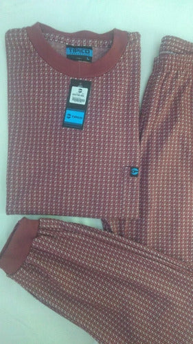 Men's Winter Jacquard Warm Pajama Set - Typical Art 768 3