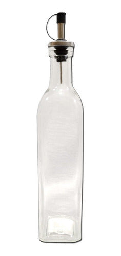 Crystal Rock Glass Oil and Vinegar Dispenser with Spout 500ml x2 2