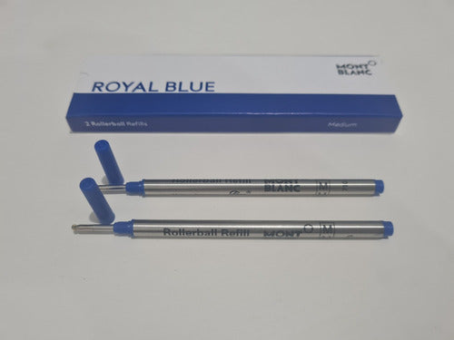 Kit De 2 Refil Tinta Carga Azul Caneta Mont Blanc Rollerball 6