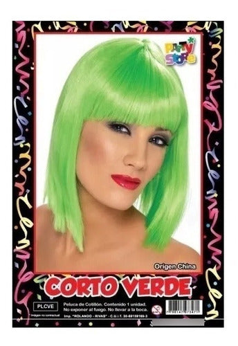 Carre Wig with Bangs - Green 0
