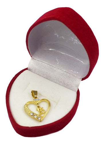 Gold-Plated 15th Anniversary Pendant Premium Stones Fine Chain 1