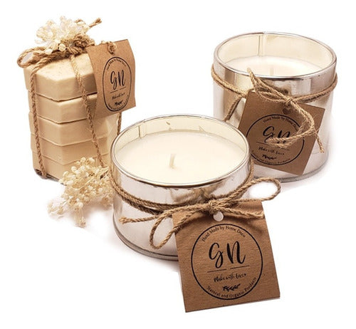 Home Deco GN® Kit 2 Aromatic Soy Candles + Handmade Soap 0