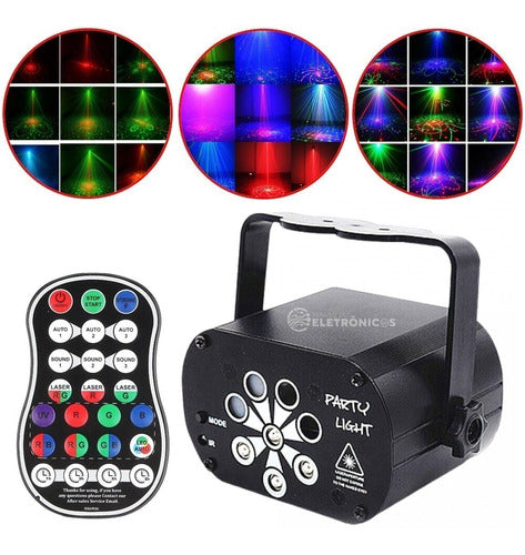 Mini Raio Laser Projetor Canhão De Luz Strobo Rgb E Uv Festa 1