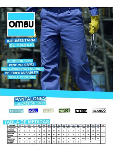 Ombu Work Pants Color Blue and Dark Blue 5