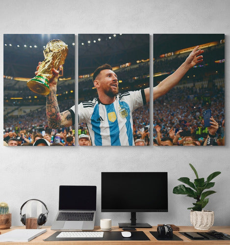 Freak Out Deco Cuadros Decorativo Messi Campeón Del Mundo 105x55cm 0