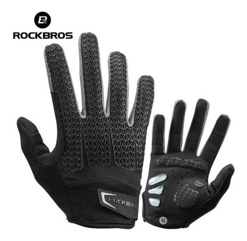 Rockbros Long Finger Gel Gloves - MTB, Gym, Moto - Imported 1