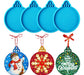 Juome Christmas Resin Molds Silicone, 4 Pcs Christmas Ornaments Round Shape Pendant Epoxy Resin Molds 0