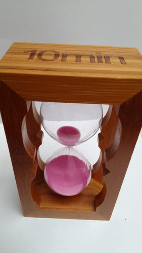 10-Minute Sand Timer with Wooden Base and Glass 3