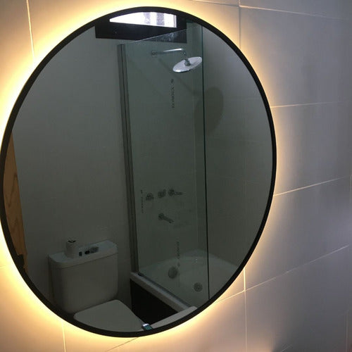 Round LED Light Mirror with PVC Frame 80cm 23