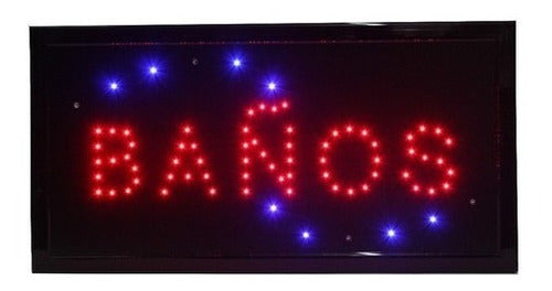 Cartel Led Baños  Luminoso 48x25 0