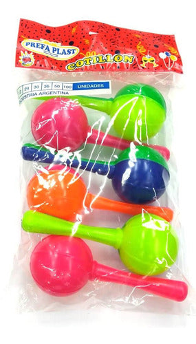 Prefa Plast Bicolor Plastic Maracas X 6u - 5 Soles Cotillón 0