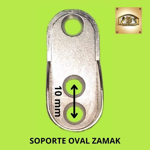 Pack of 10 Zamak Oval Wardrobe Lateral Supports 4