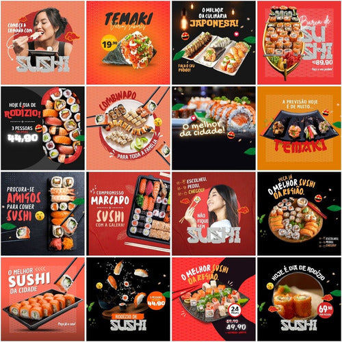 Pack Canva Sushi Editável 80 Artes + Stories 1