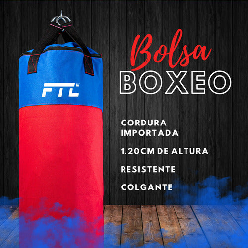 FTL Promo Boxing: 1.20 Cm Punching Bag + Gloves + Filling 1