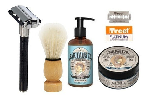 Sir Fausto Kit: Shaver + Cream + After Shave + Brush 0