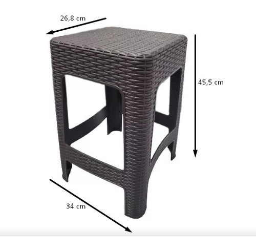 Rattan-Look Stackable Plastic Stool - Set of 14 6