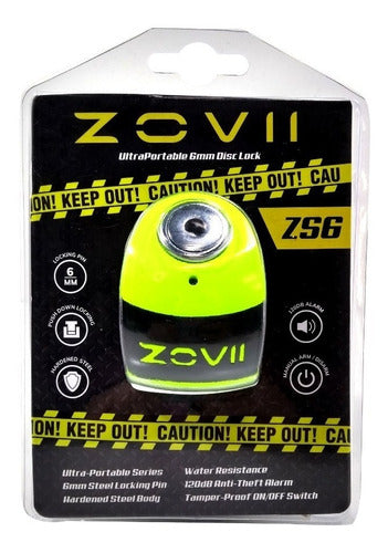 Traba Disco Zovii Con Alarma Verde Perno 6mm Hanex Um 3