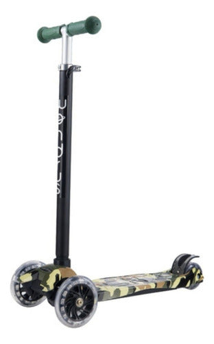 Wondrus Foot Scooter With Lights Green Camouflage 1