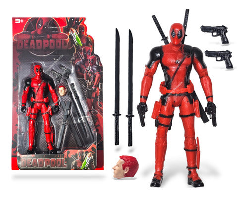 Muñeco Deadpool Articulado De 18 Cm Con 6 Accesorios Y Luz 1