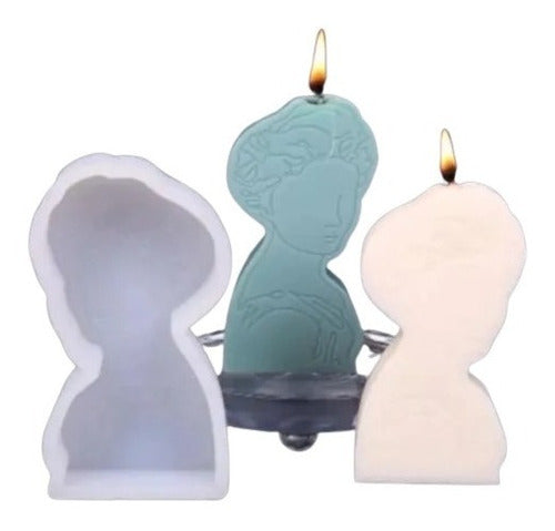 Lua Distribuidora Silicone Mold Woman's Face Candle 0