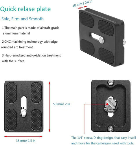 Vizemo Placa De Liberacin Rpida Para Cmara Pu50, 2 Piezas De 1