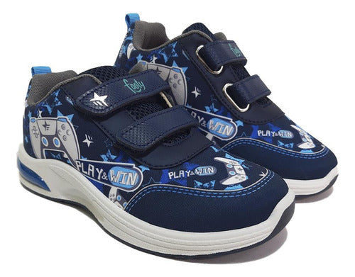 Footy Kids Sneakers - Injected Footwear Blue and White 7