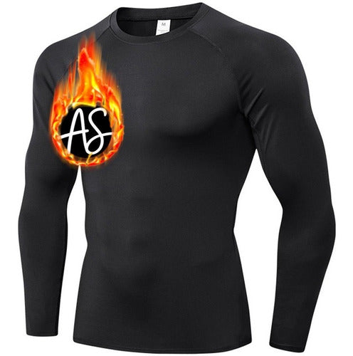 AbastoShop Online Long Sleeve Thermal Fleece Men's Lycra Sports Shirt 0