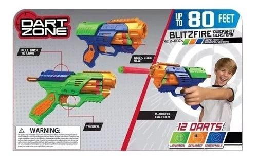 ZADIKIAN Dart Zone Blitzfire Quickshot Blaster Pack of 2 4