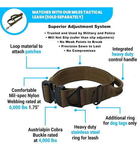 Miles Tactical Cobra Buckle Dog Collar Heavy Duty Para Perro 1