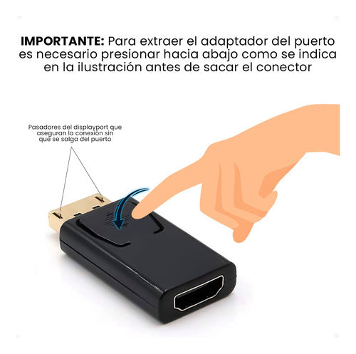 Adaptador Display Port A Hdmi - Lenovo Hp Dell Toshiba Otec 3