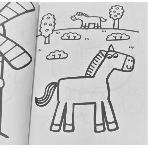 Fun Coloring Book Farm Animals Crayons Shape 1