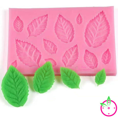 Hora de Regalos Silicone Mold Insert 12 Leaf Ribbed 3D Fondant 4